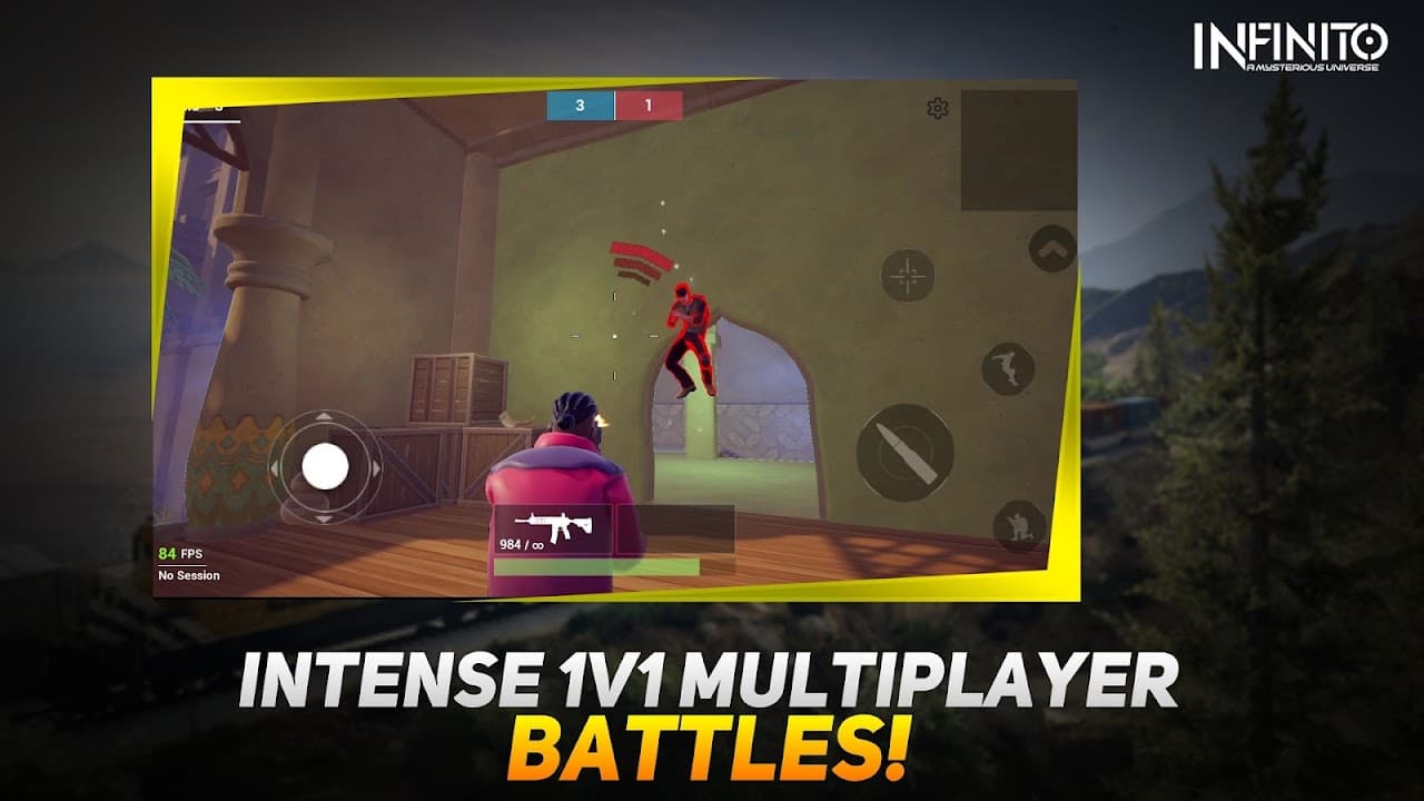 1v1 multiplayer battle in Infinito Battlegrounds