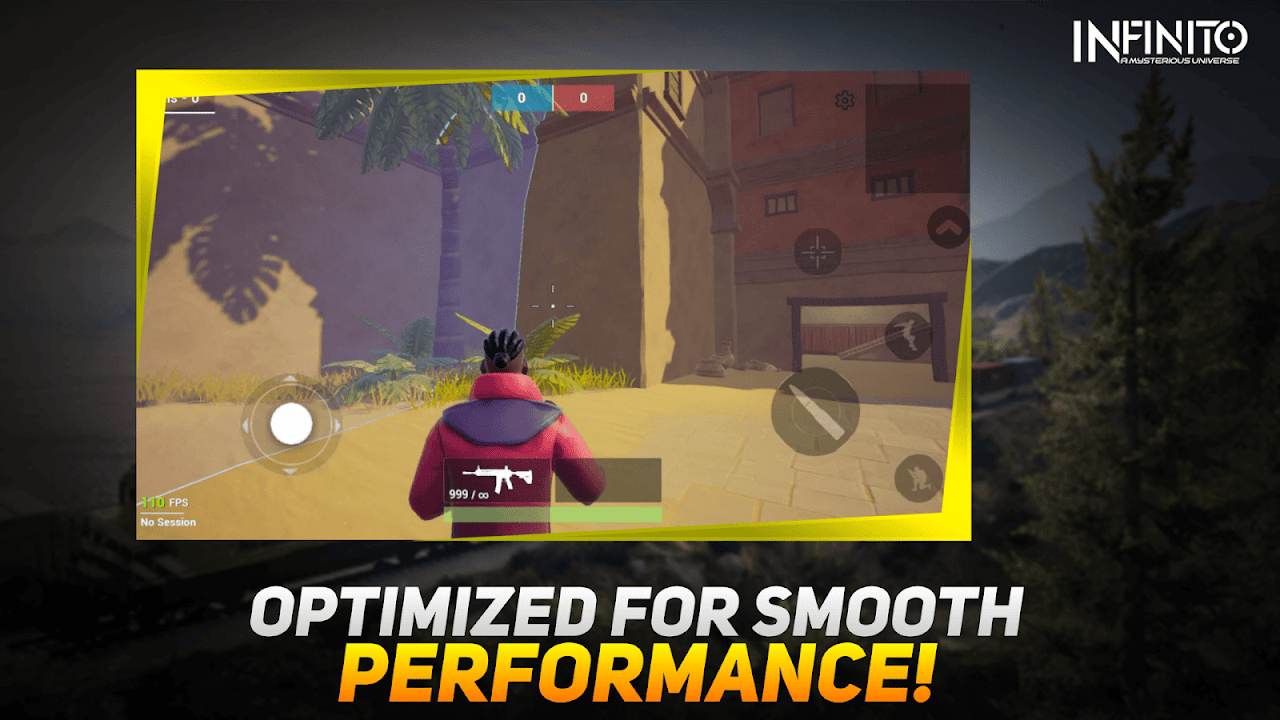 Mobile multiplayer match in a desert town map
